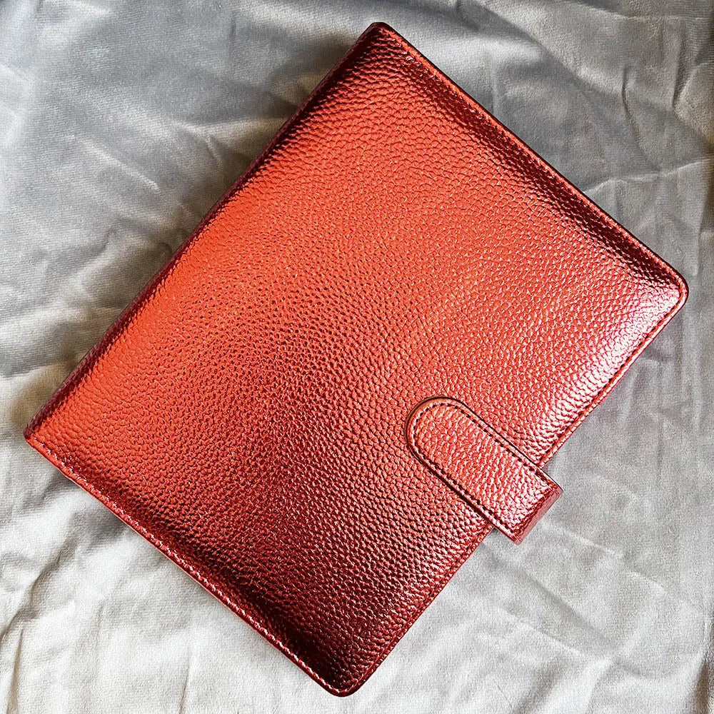 A5/A6 PU Leder Binder für Fotokarten, Tagebuch & Planer – Metallic Design