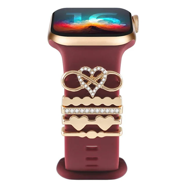 Dekoration für Apple Watch Band Ultra2 10 9 8 Diamant Schmuck Armband Zubehör für Samsung/Huawei Uhr 20/22mm Armband Charms-Yabubest - Home & More