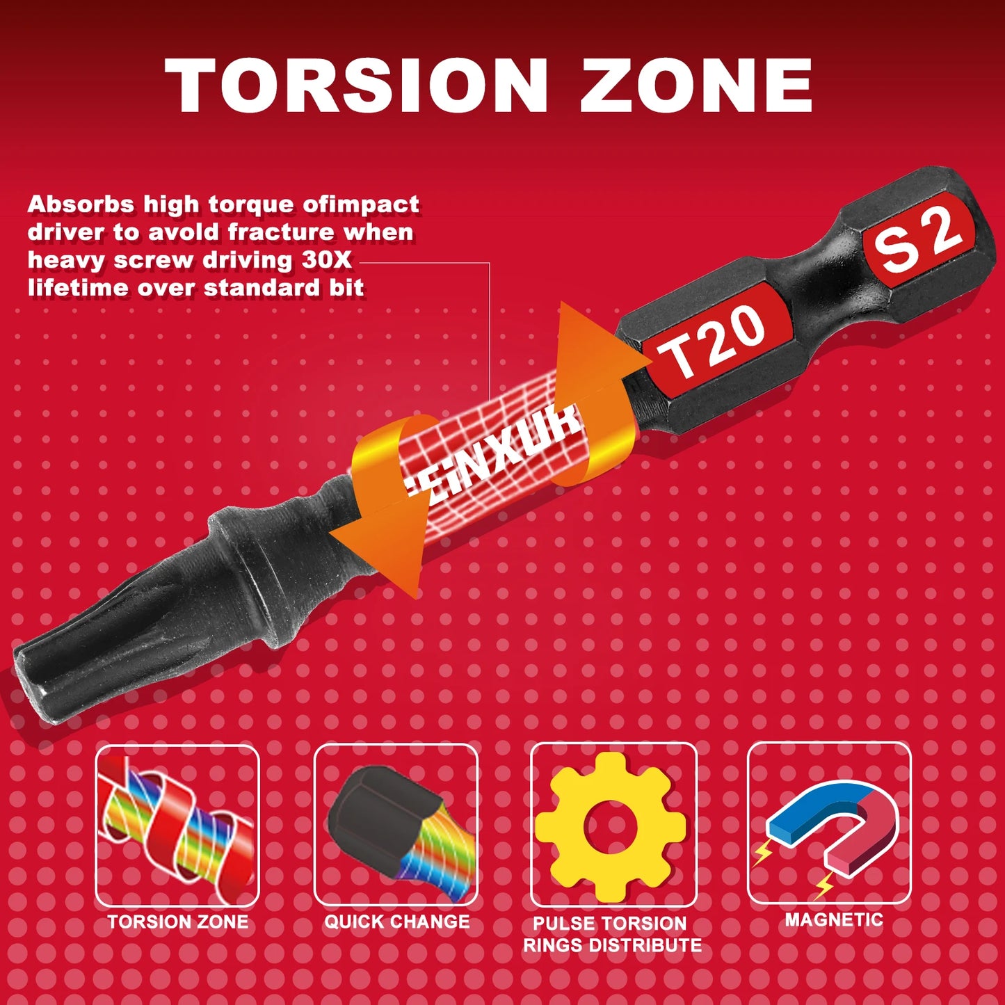 2 Zoll T20 Torx Schraubendreher-Set Magnetisch S2 Stahl 30-49 Teile