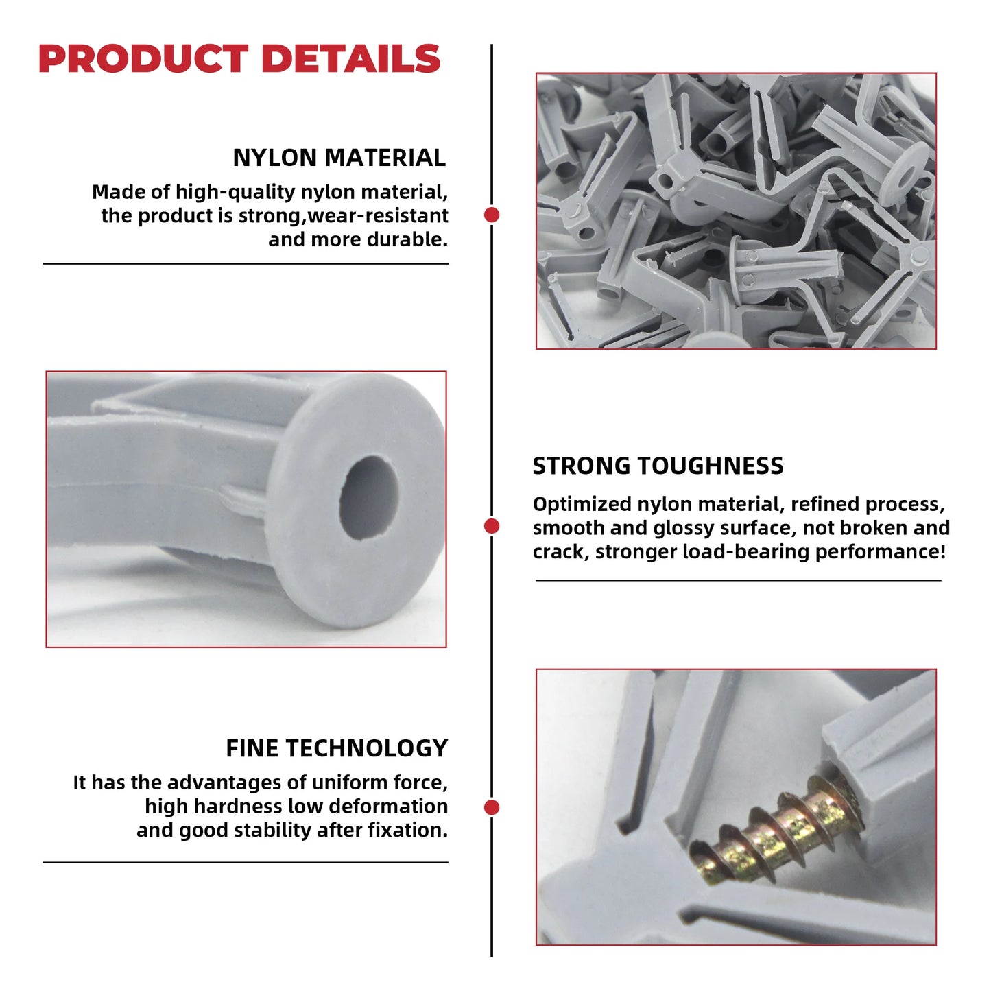 100er Set Trockenbau-Anker Hohlwand Gipskarton-Stecker M8 mit Schrauben