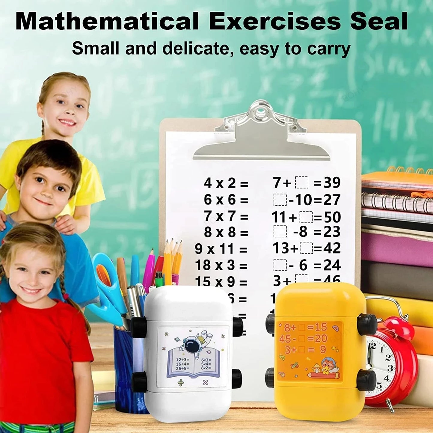 Lehrstempel 2 in 1 für Mathematik Übungen mit digitalem Design - Yabubest - Home & More