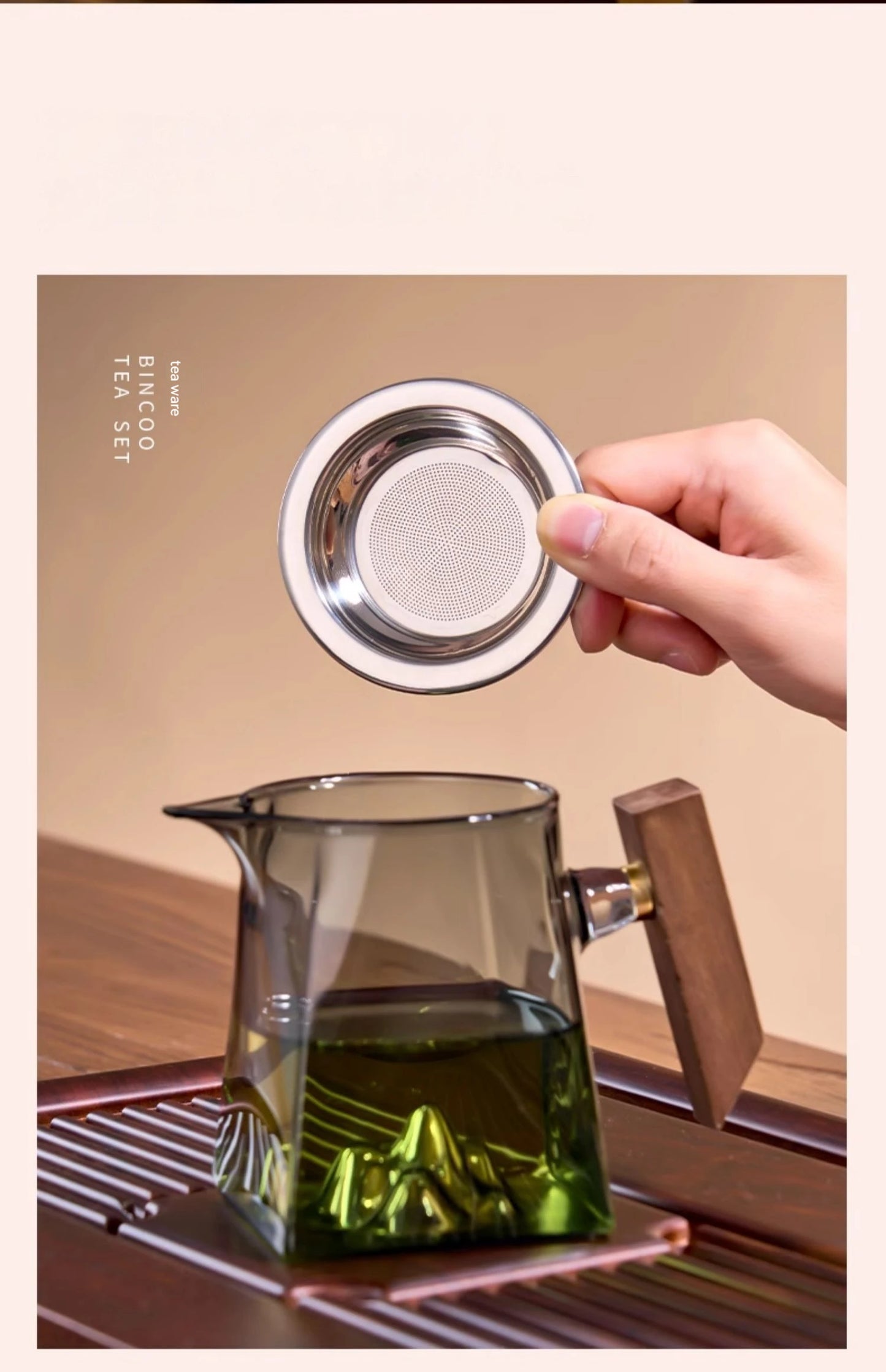 GIANXI Teetasse 350 ml Pyrex Tee-Set mit Griff und Filter handcrafted