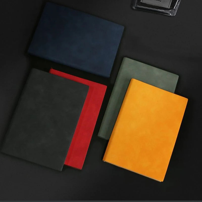 A6 Notizbuch Business Leder Optik Liniert 160 Seiten Notizen Journal