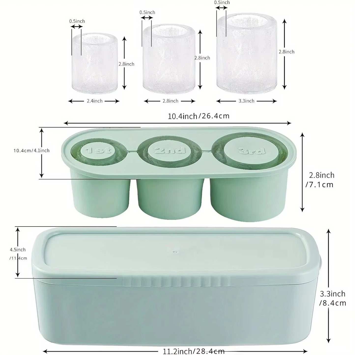 Silikon-Eiswürfelformen mit Deckel für Tumbler 20/30/40 Oz