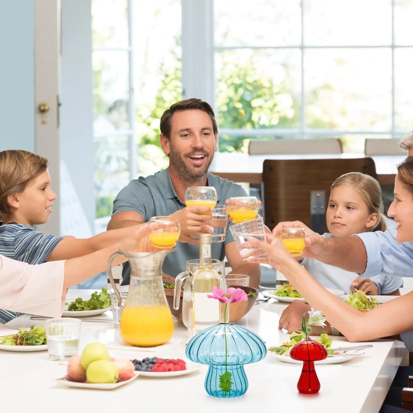 Dekorative Pilzglasvasen für Pflanzen und Blumen, Büro und Heim