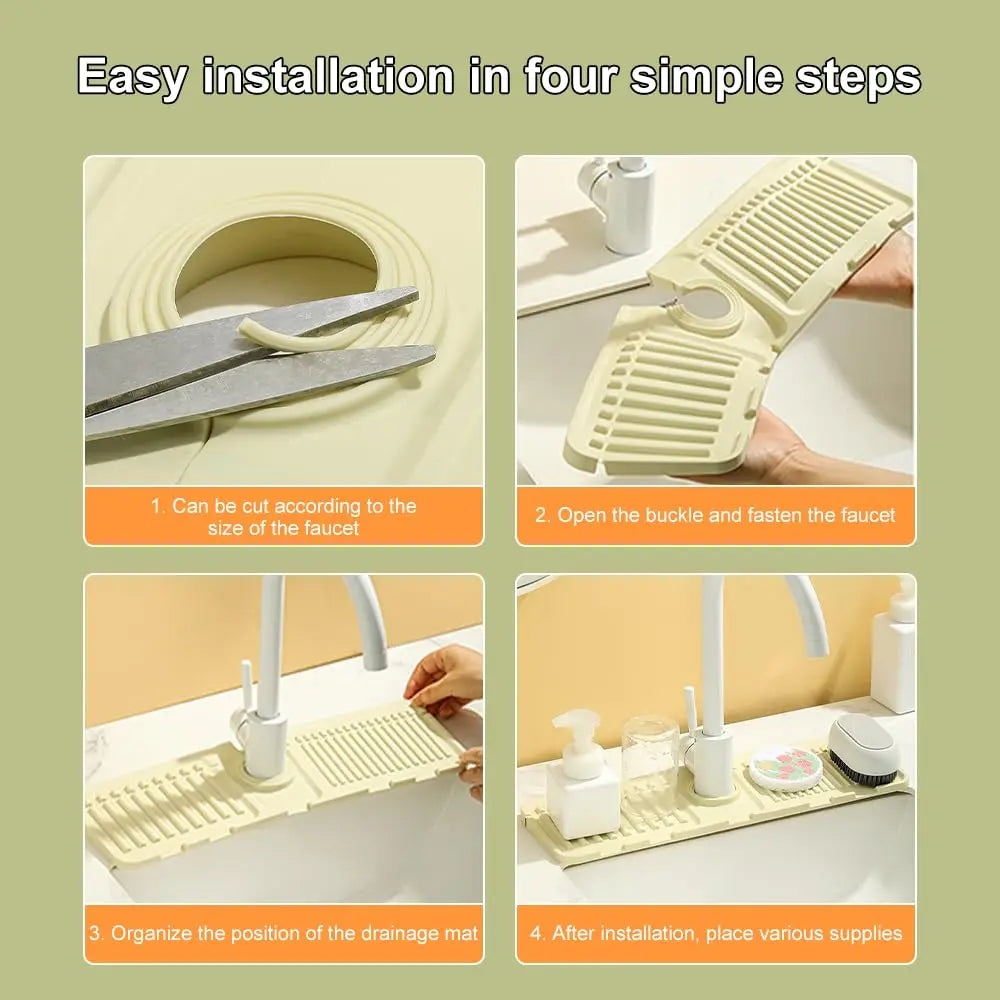 Silikon Wasserhahnmatte Spritzschutz Abtropfmatte für Küchenspüle 2024