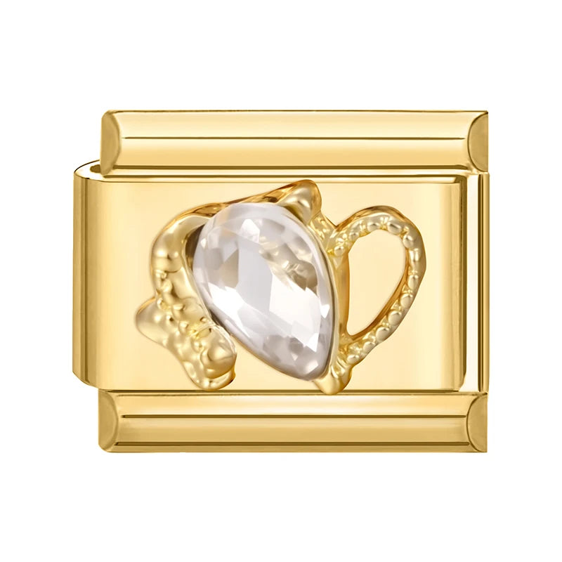 Elegantes Edelstahl Charm Armband mit Zirkon für Frauen