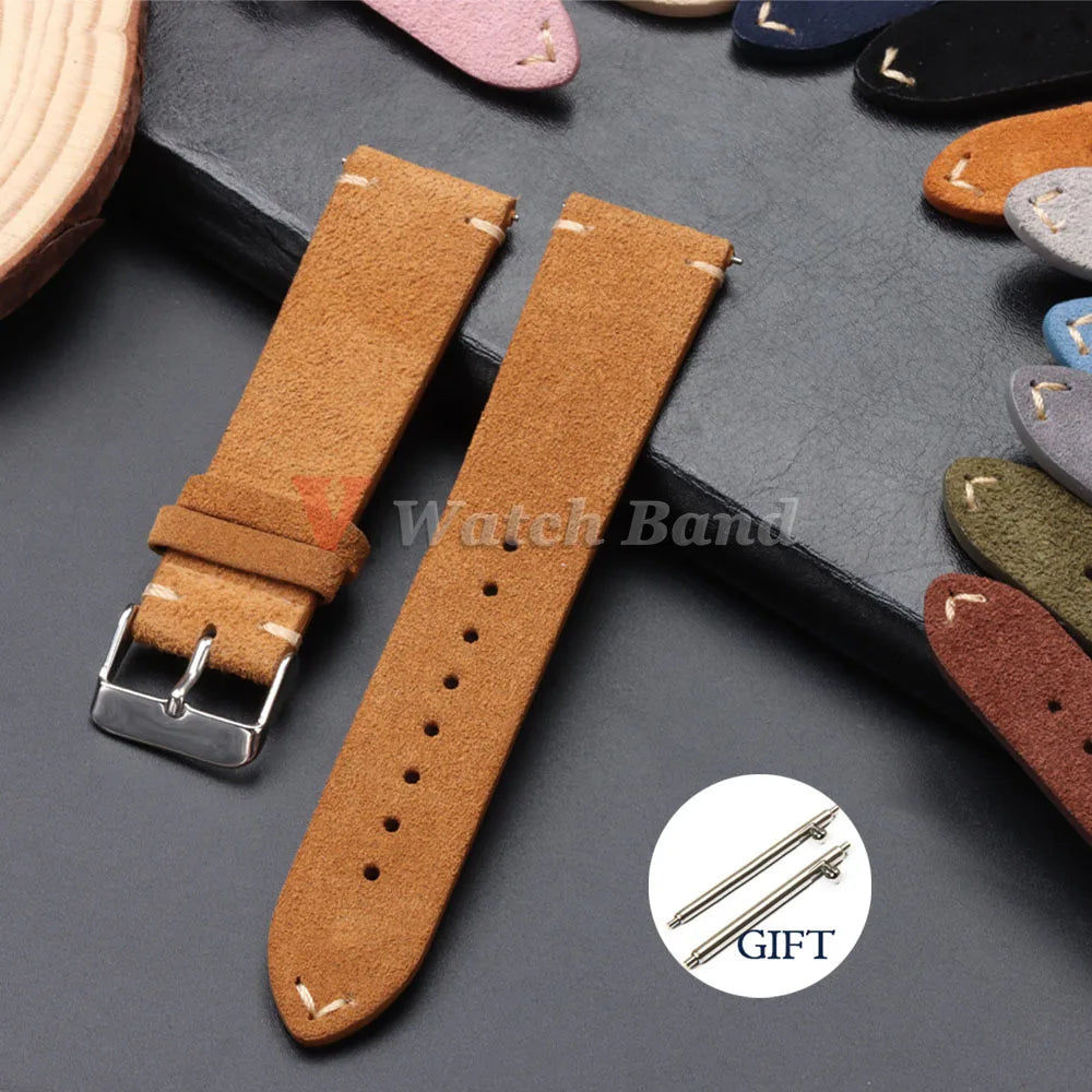 Weiches Schnellverschluss Wildleder Armband 14-22mm für Smartwatch Uhr