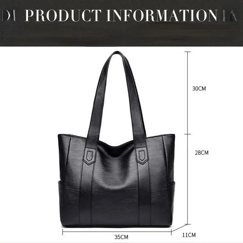 Große PU Leder Umhängetasche Damen Vintage Stil – Viel Stauraum - Komfort