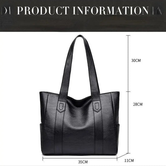 Große PU Leder Umhängetasche Damen Vintage Stil – Viel Stauraum - Komfort