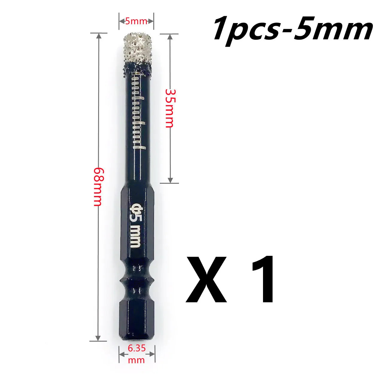 5-16mm Diamantbohrer Set für Fliesen, Marmor, Granit – Sechskantschaft Trocken