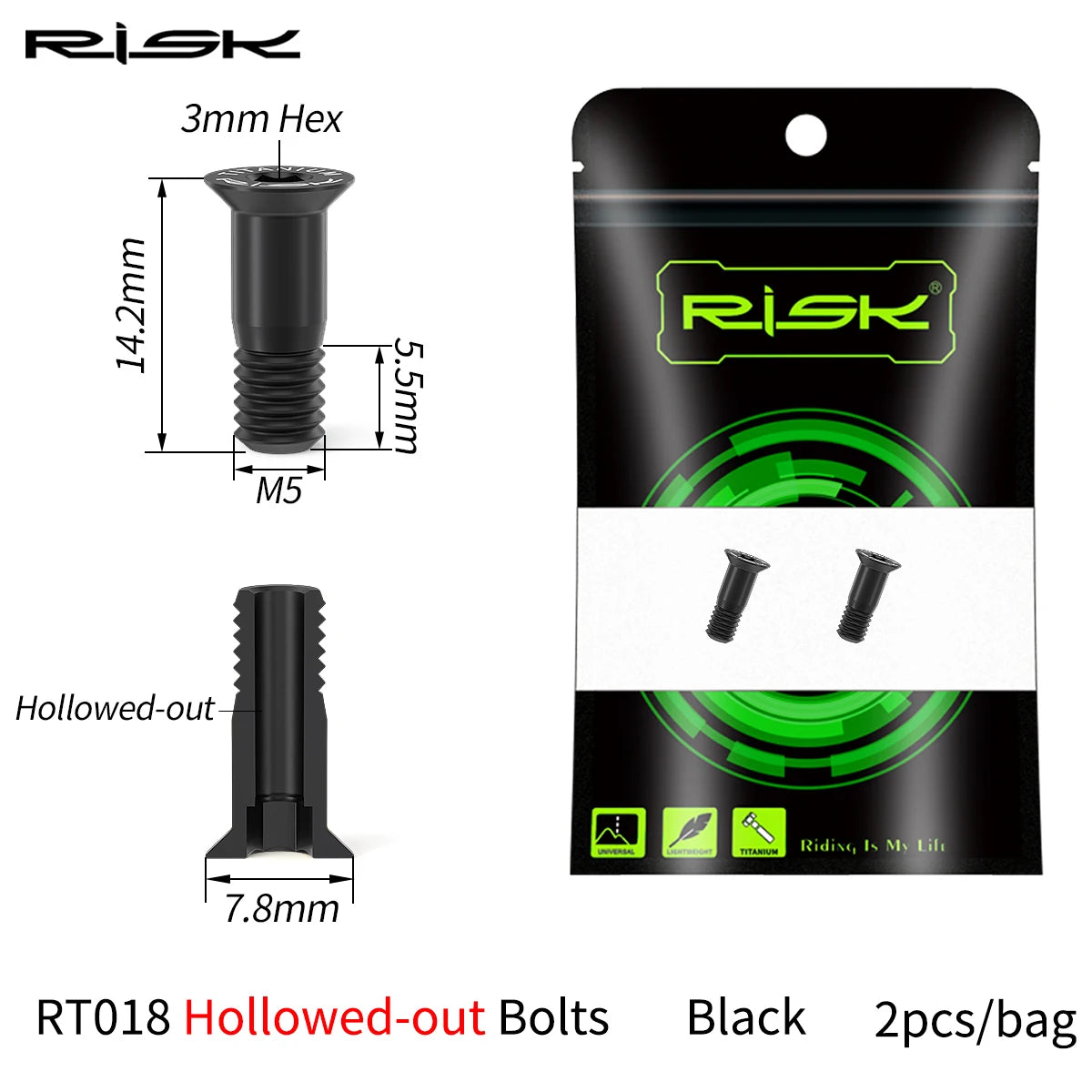 2x Fahrrad Schaltwerk Schrauben M5x14.2mm Titan für MTB Rennrad