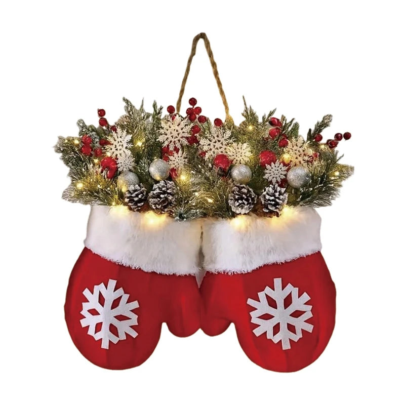 Weihnachtsgirlande als Handschuh Blumenkranz für Tür und Fenster
