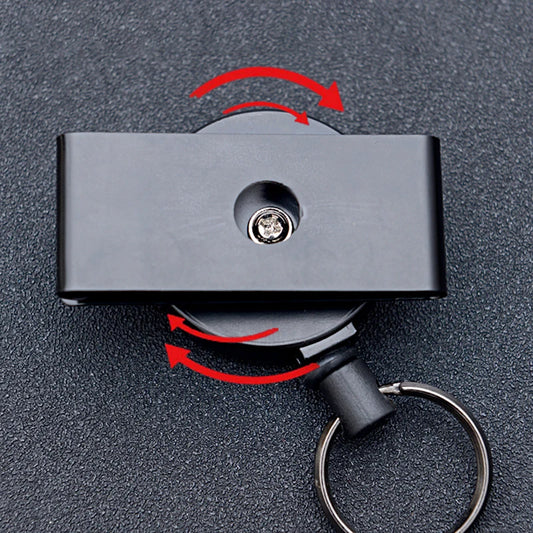 Robuster einziehbarer Schlüsselanhänger mit Multitool-Karabiner - 60cm Drahtseil