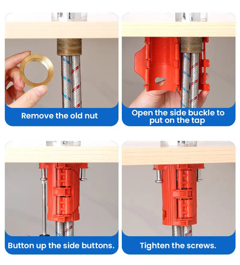 Schnelle Befestigungsmutter für Wasserhähne am Waschbecken und Spüle