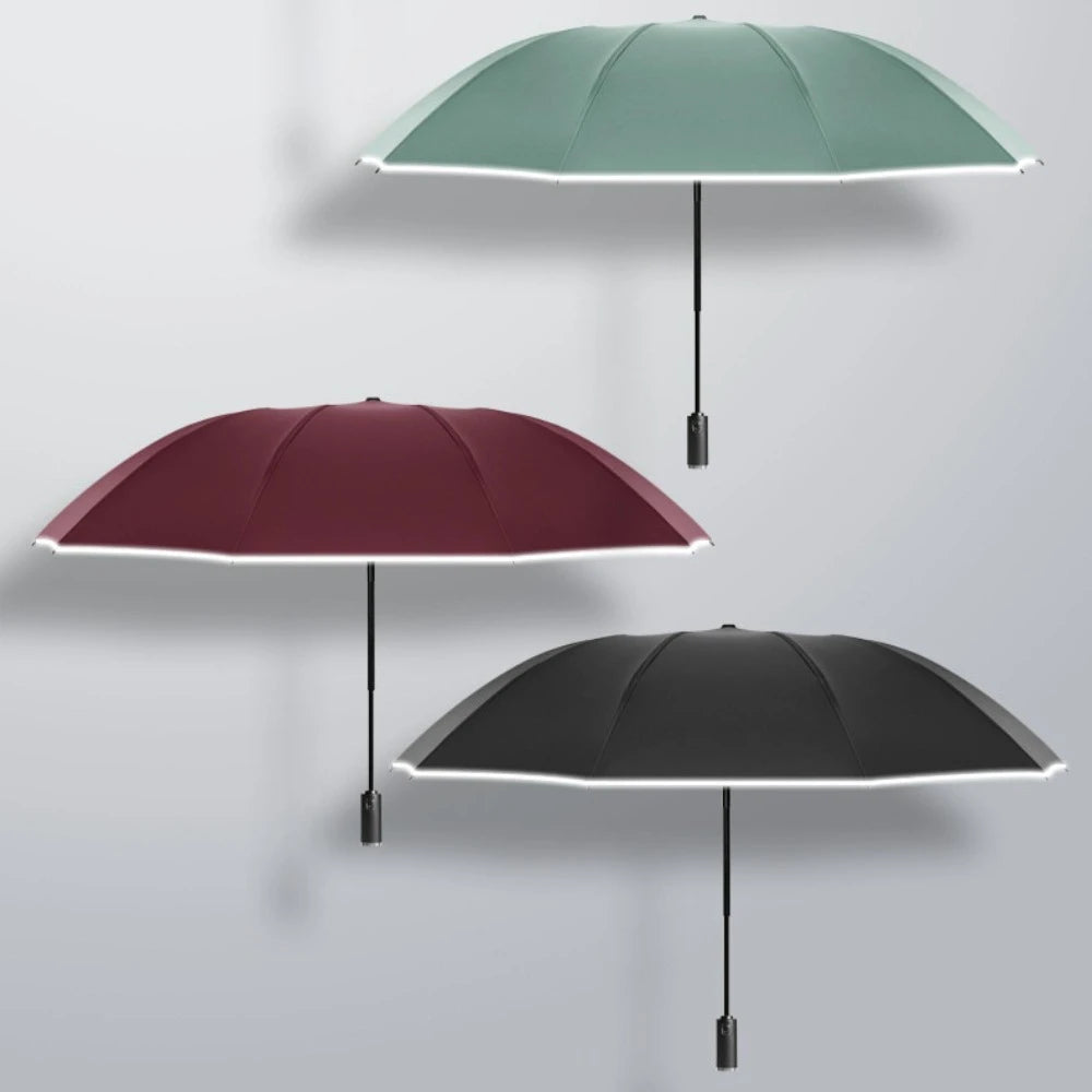 Automatischer Regenschirm faltbar UV-Schutz LED Licht Business Winddicht