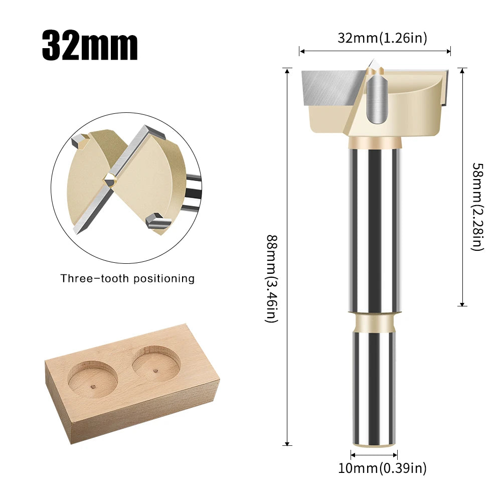 15-60mm Scharnierbohrer Forstner Bohrer Holz mit Wolframkarbid Spitze
