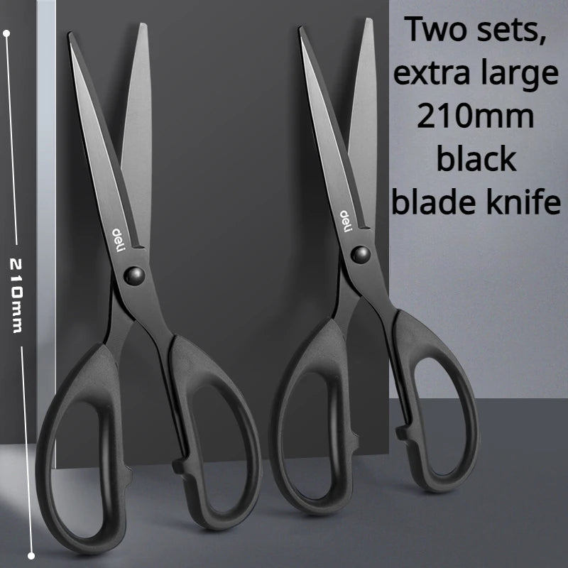 Vielseitige Edelstahl Schere für Büro, Haushalt und Hobby, schwarz