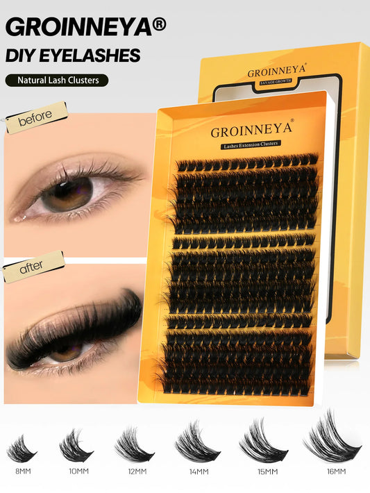 Natürlicher Glamour: Handgemachte C-Locken Cluster-Wimpern im Mix-Tablett
