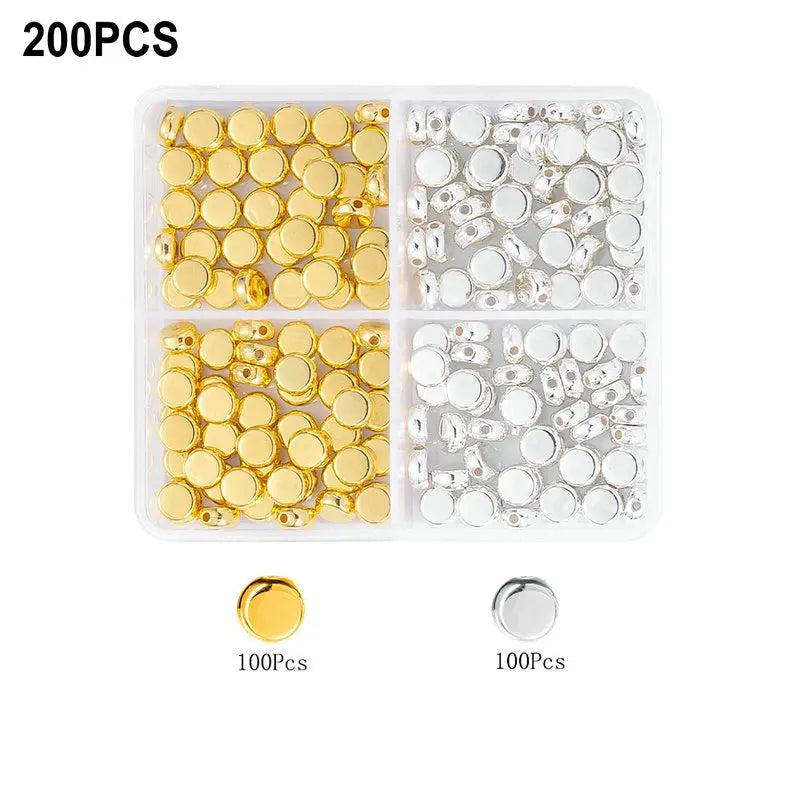 4 Farben CCB Spacer Perlen Kit mit 6 Stilen für Schmuck DIY Handwerk