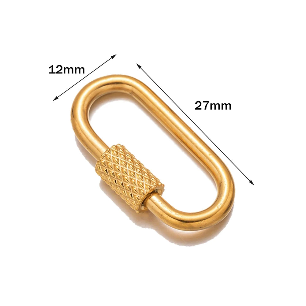 5er Set goldene Schraube Karabiner aus Edelstahl für Schmuck DIY
