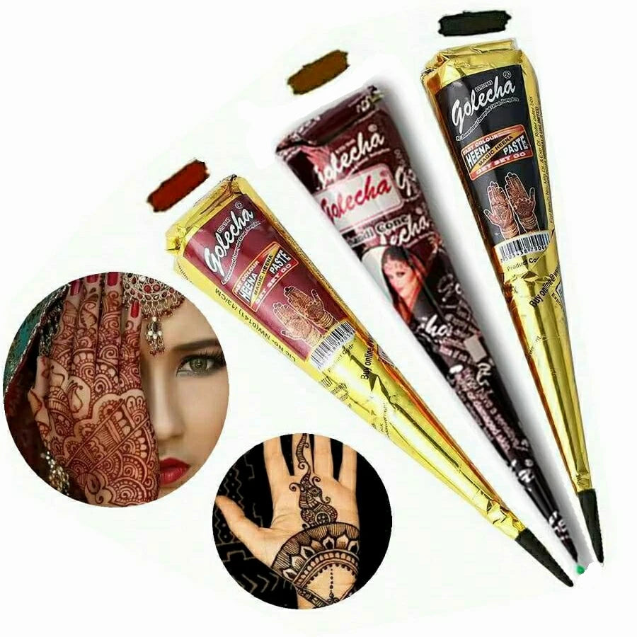 Henna-Tattoo-Creme in Braun Schwarz Rot 1-3 Stück Temporär