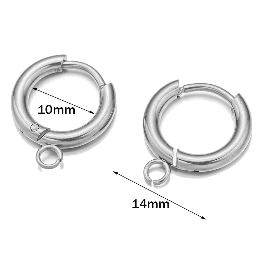 10er Set Edelstahl-Ohrringhaken mit Schlaufe für DIY-Schmuck