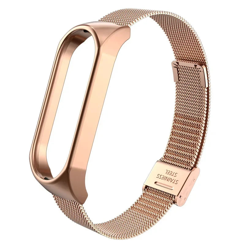 Luxuriöses Milanaise Edelstahl-Armband kompatibel mit Smartbands 3-6