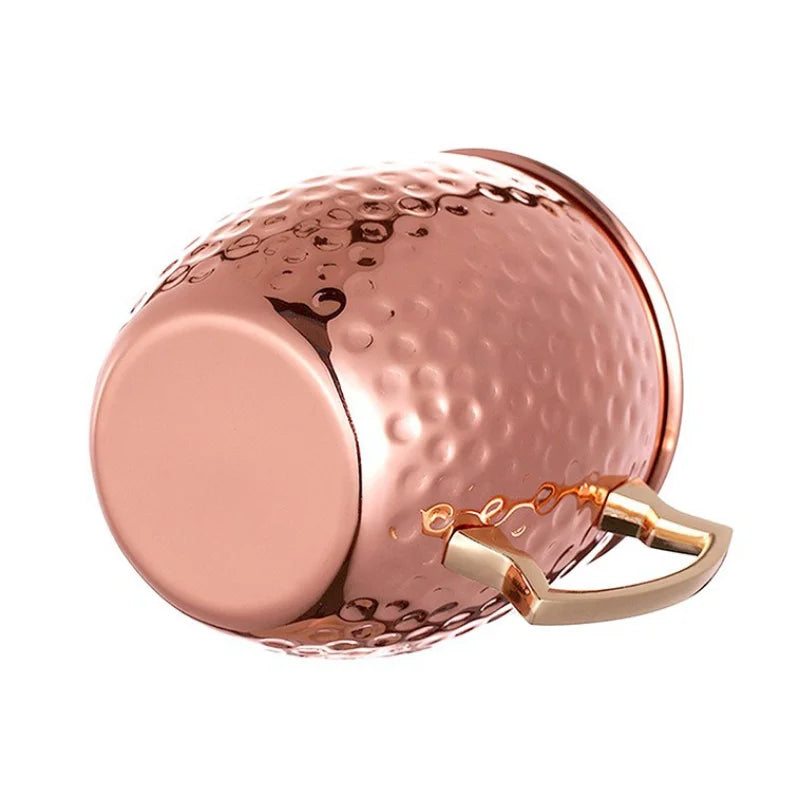 Vielseitiger 530ml Edelstahlbecher – Stilvoll für Moscow Mule, Bier & Kaffee in Schwarz & Roségold