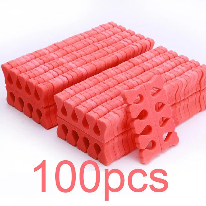 100er Set Rosa Zehenspreizer Schwamm Nagellack Fußpflege-Yabubest - Home & More