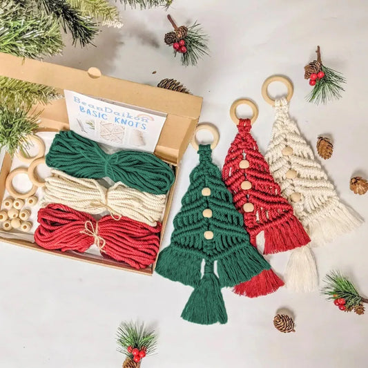 DIY Makramee Weihnachtsbaum Set handgefertigte Wanddekoration
