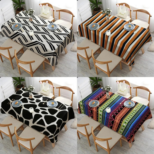 Vielseitige Rechteckige Tischdecke Zickzack Muster Wasser und Ölabweisend