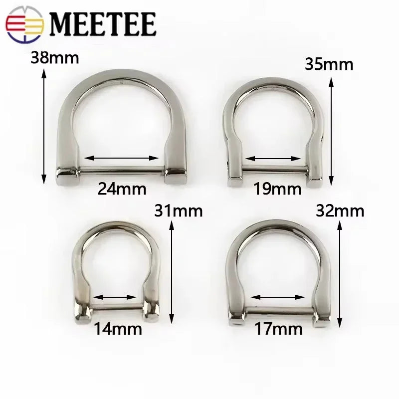Metallschnallen D-Ring Haken 2/4/10 Stk. fuer Taschen Gurte Karabiner Zubehoer