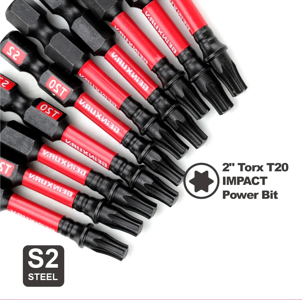 Schlagfestes Magnet Torx Bit Set T20 aus S2-Stahl für Präzision