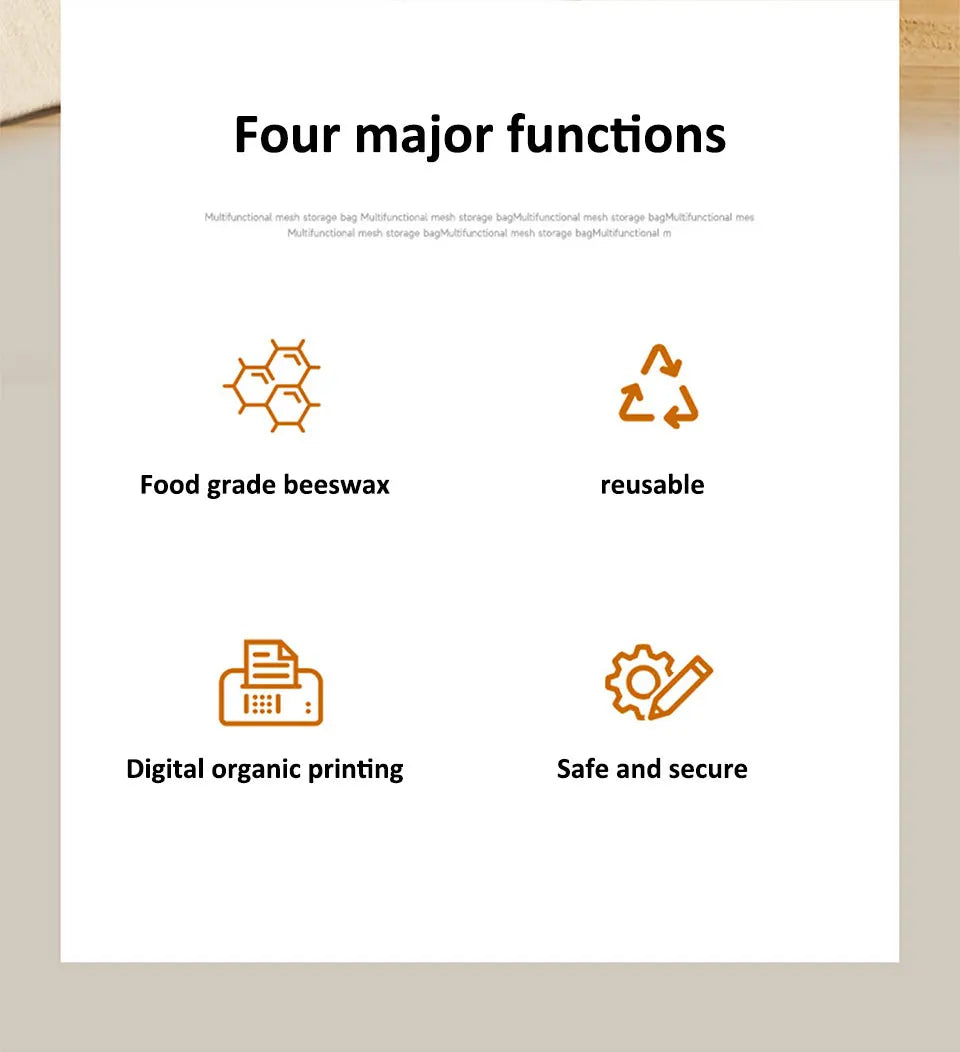 Wiederverwendbare Brotbeutel aus Bienenwachs Baumwolle mit Schnal