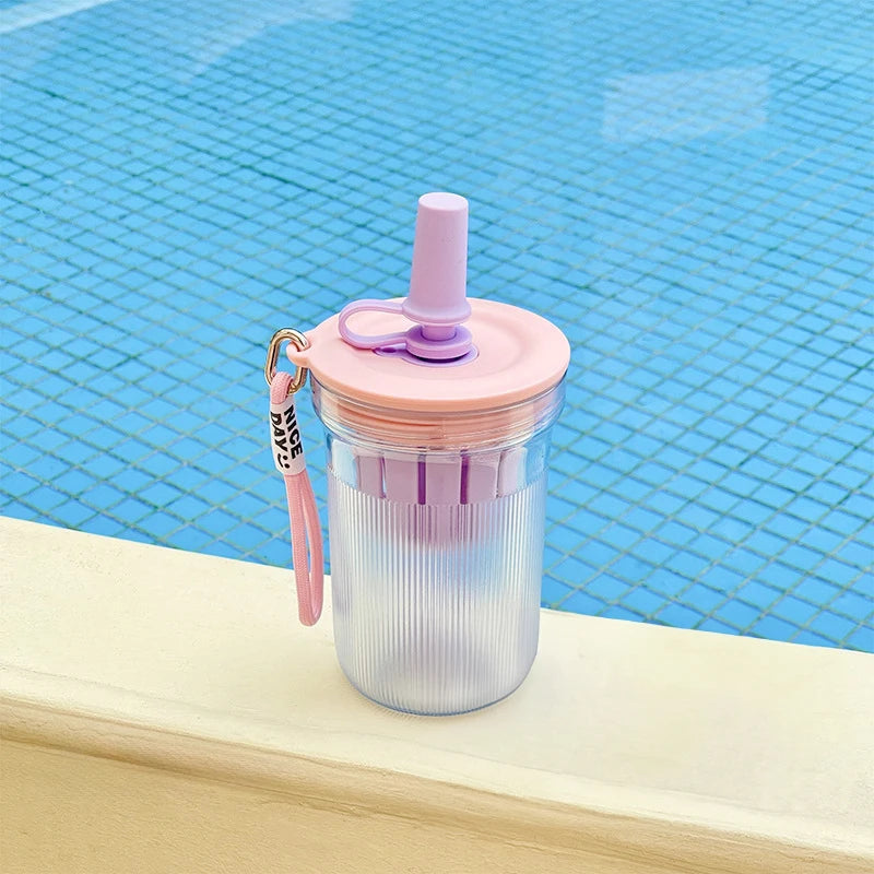 16,3oz Bunte Kunststoff Trinkflasche mit Tee Infuser und Stroh für Outdoor