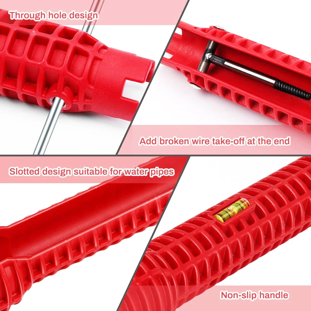 8-in-1 Mehrzweckschlüssel für Sanitärarbeiten und Spülbecken