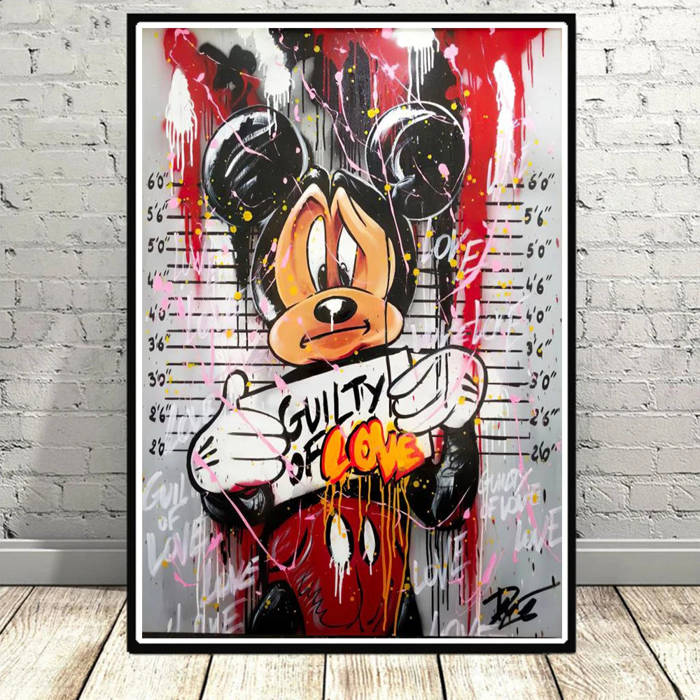 Disney Cartoon Leinwand Poster Mickey Mouse Donald Duck Wandbild