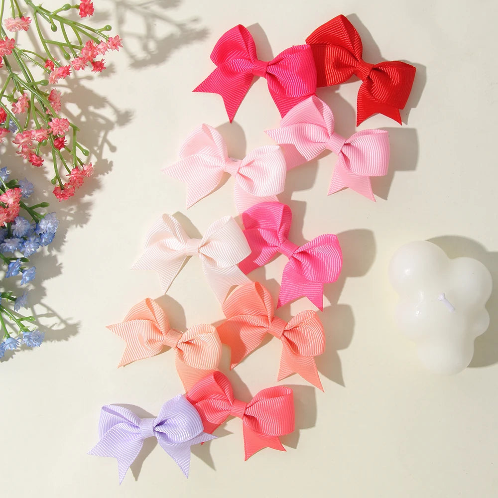 Bunte Haarspangen für Mädchen - Niedliche Schleifen aus Polyester