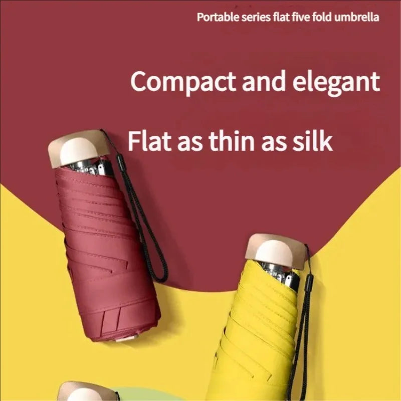 Ultraleichter Kompakter Damen Taschenschirm UPF50+ UV-Sonnenschutz Allwetter