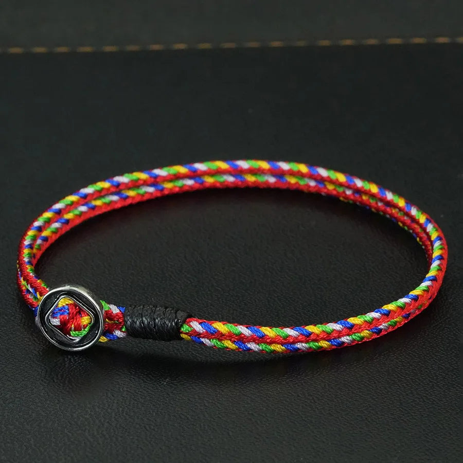 2mm Doppelschicht Geflochtenes Seil Armband Unisex Glücksarmband Bunt