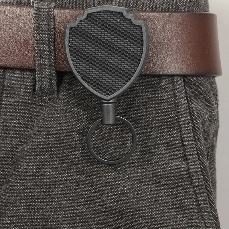 Ausziehbare Abzeichenrolle mit Karabiner und austauschbarer Stahlschnur