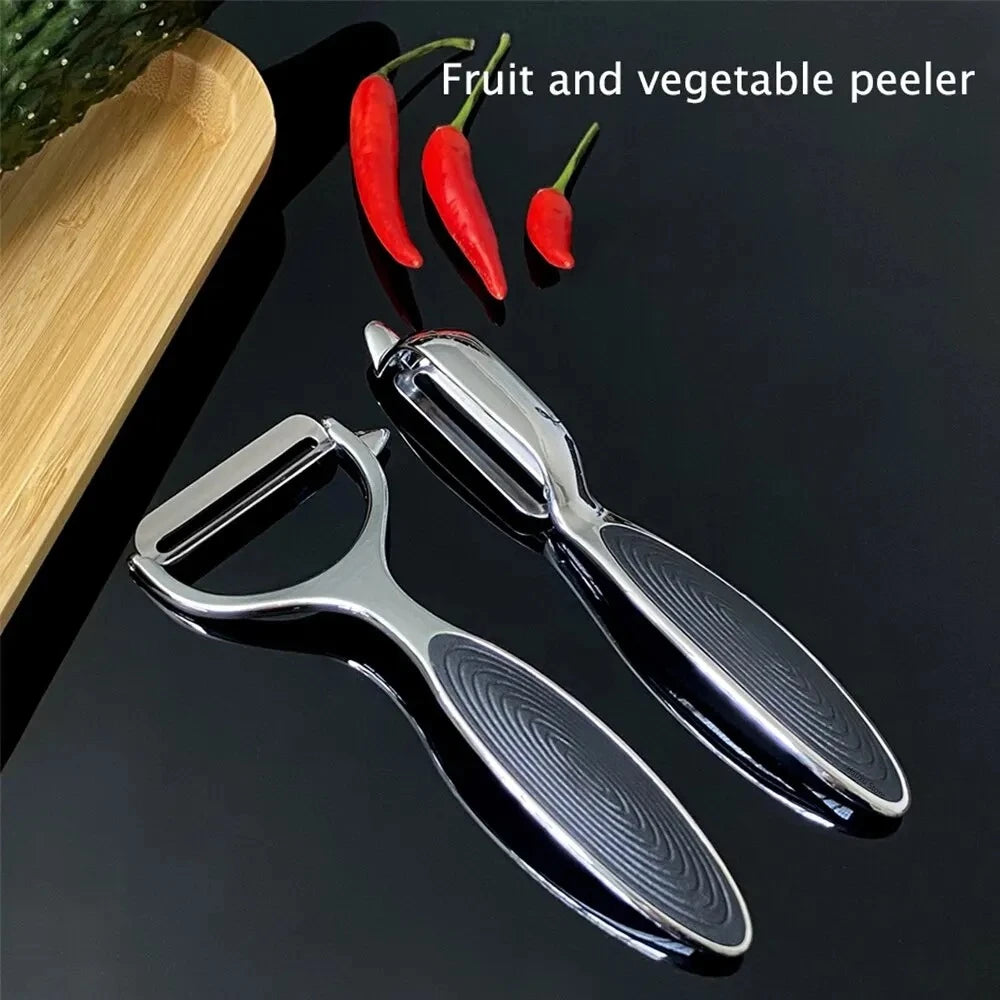 Multifunktionaler Edelstahl-Schäler mit ergonomischem Griff – perfekt für Gemüse - Obst