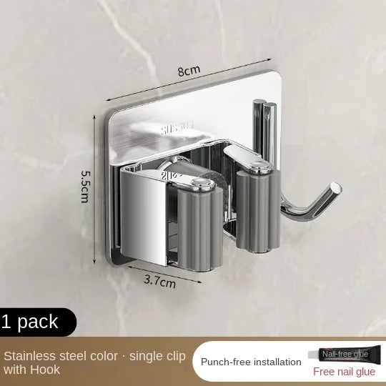 Selbstklebender wandhaken mop halter besenhalter clip organizer silikon