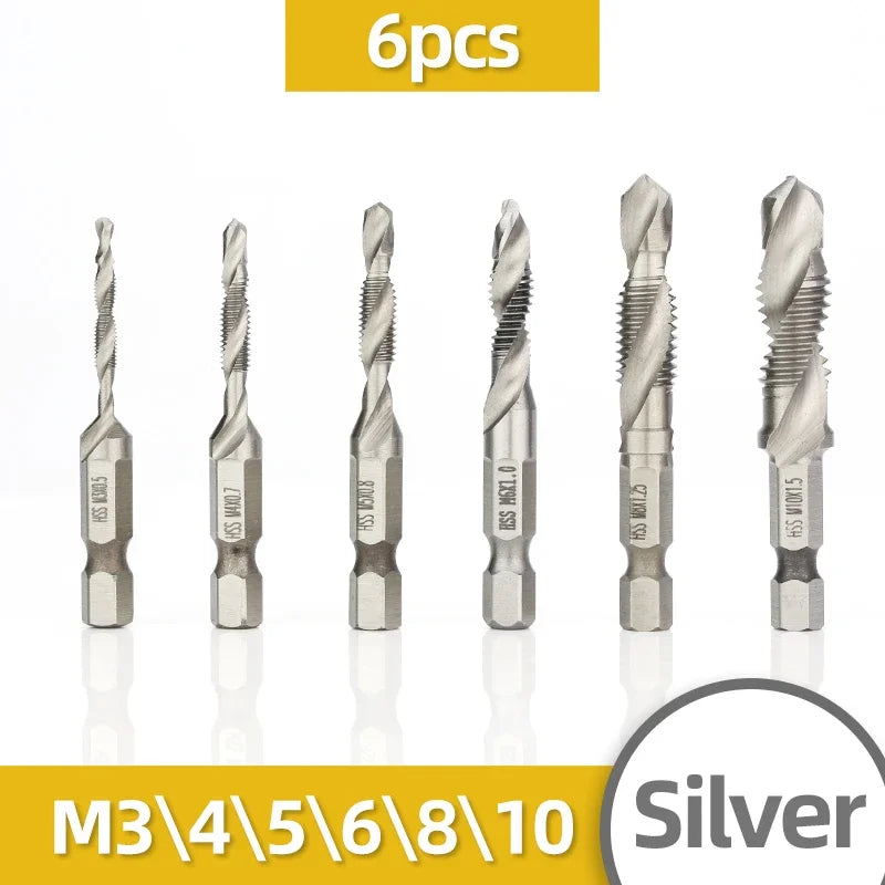 HSS Titan Überzogene Gewindebohrer Set M3-M10 mit Senker und Entgrater