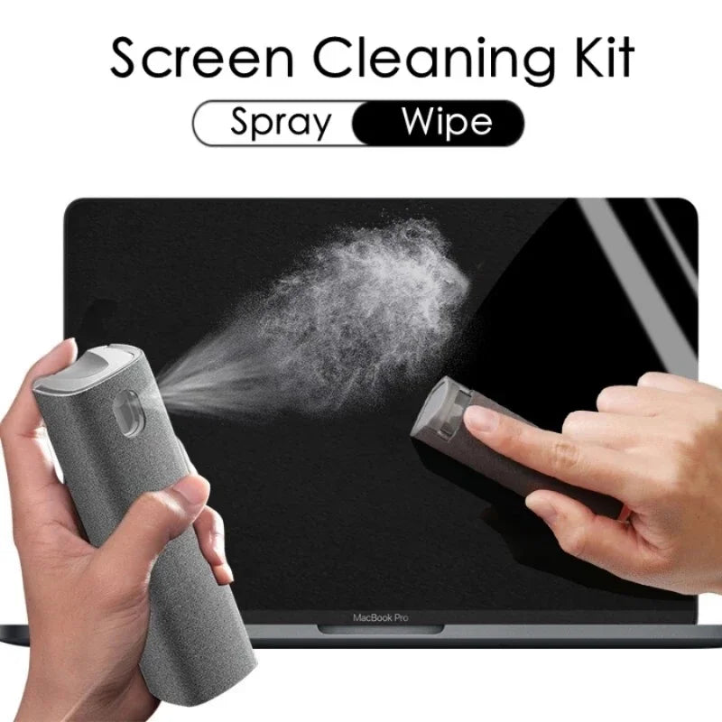 2in1 Mikrofaser Bildschirm Reiniger Set mit Spray für Telefon Tablet Brille