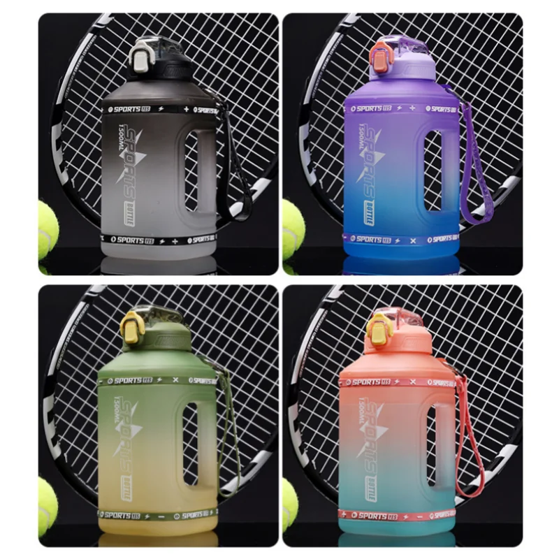 1,5L Sport Wasserflasche mit Handseil – BPA-frei, robust - ideal für Outdoor