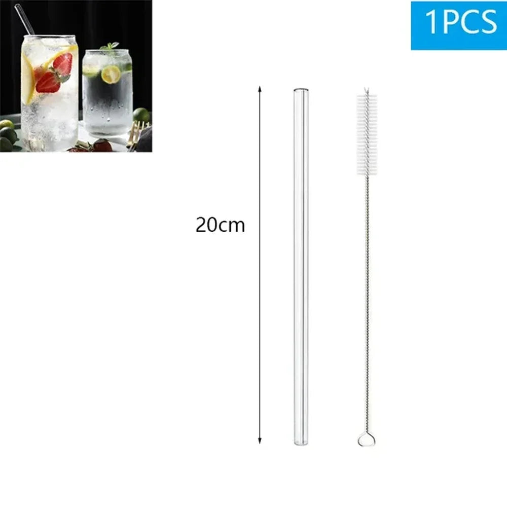 Wiederverwendbare Glasstrohhalme transparent 1 bis 10 Stück