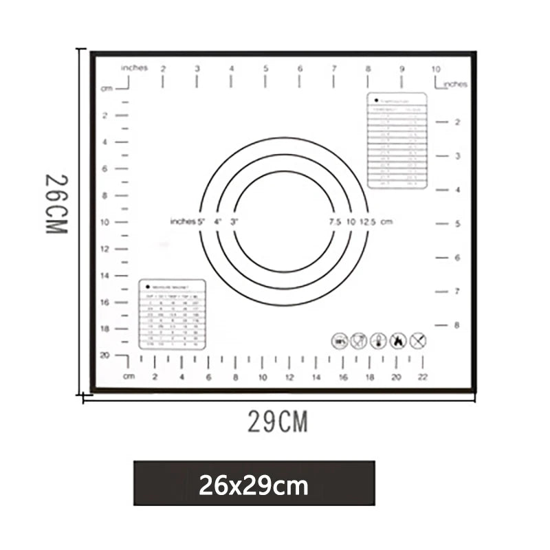 Silikon Backmatte Antihaft Teigrolle Knetmatte für Gebäck und Pizza