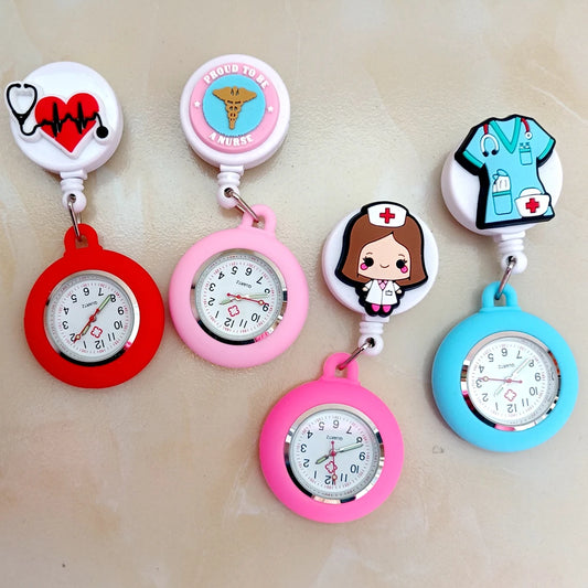 Präzise - stilvoll: Unisex Fob Taschenuhr mit medizinischen Symbolen, 4 cm
